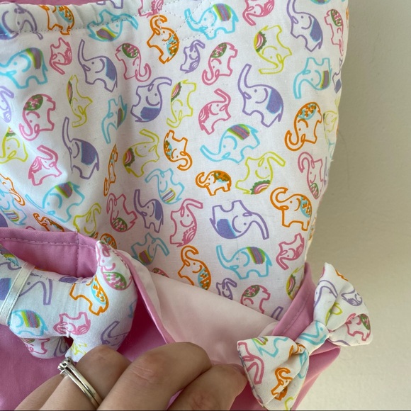 Elephant Print and Pink Tote Bag - Picture 7 of 12